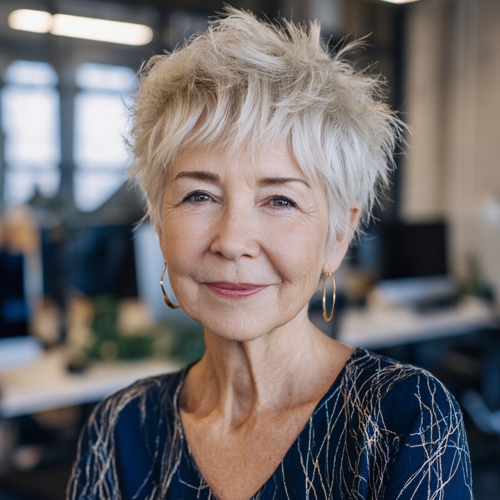 Textured Shaggy Pixie with Playful Volume