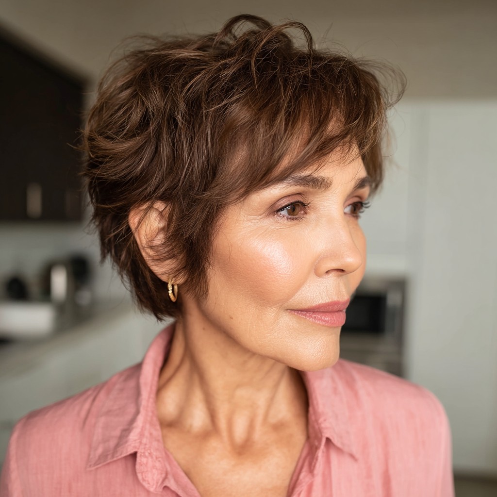 Textured Shaggy Pixie with Soft Movement