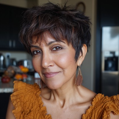 Textured Short Pixie Shag with Subtle Highlights
