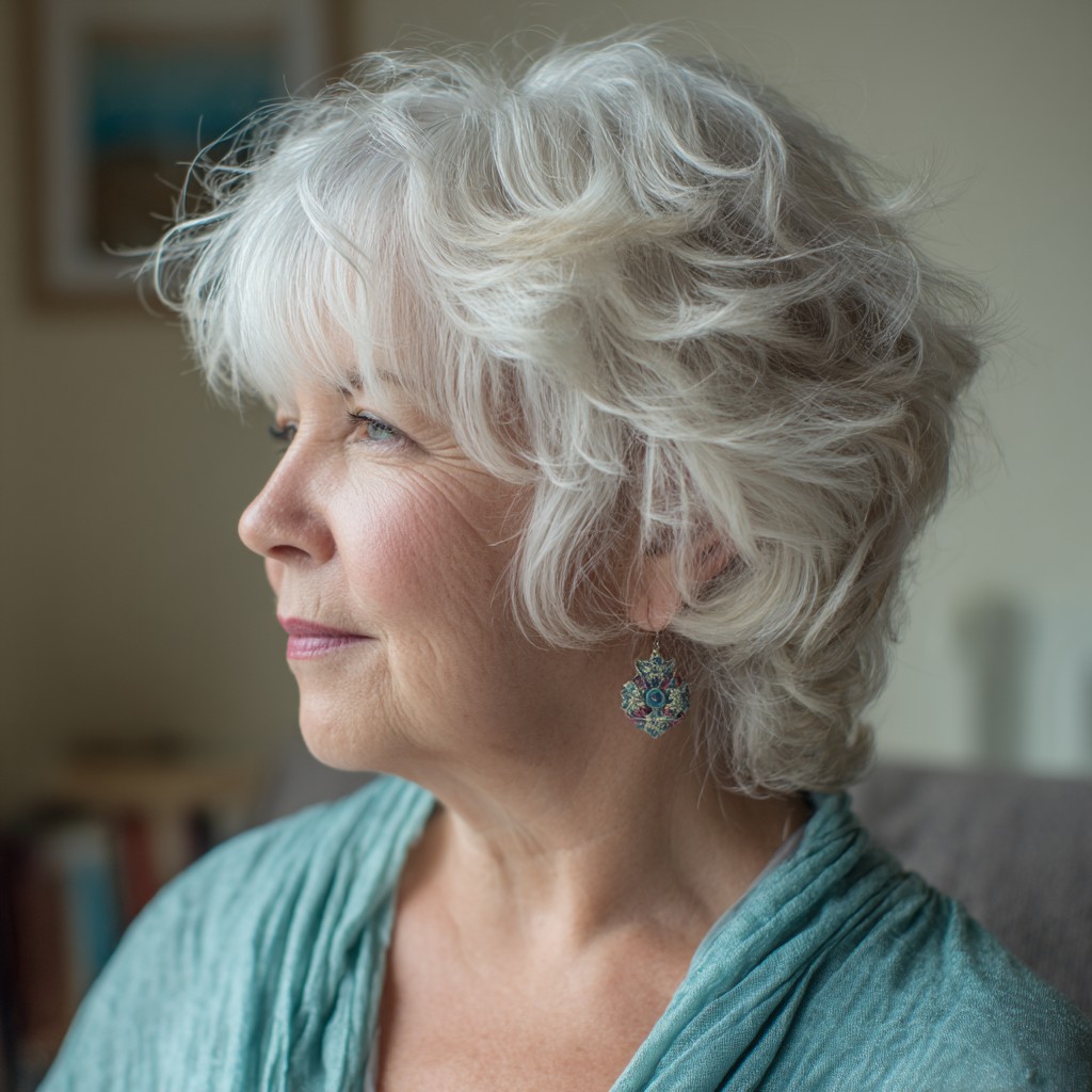 Textured Silver Butterfly Cut for Mature Women