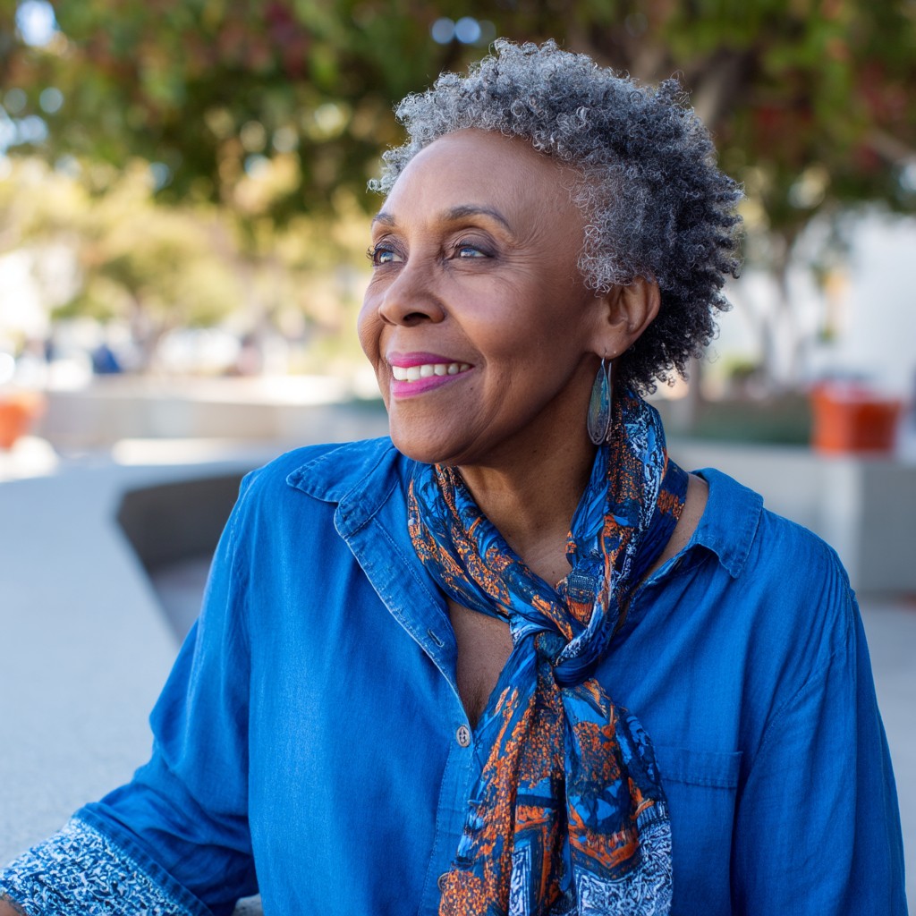 Textured Silver Curly Crop with Natural Definition