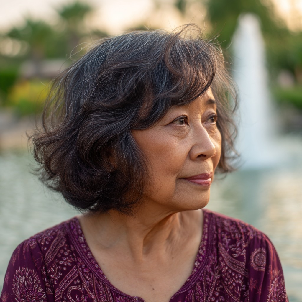 Textured Soft Butterfly Cut for Women Over 70