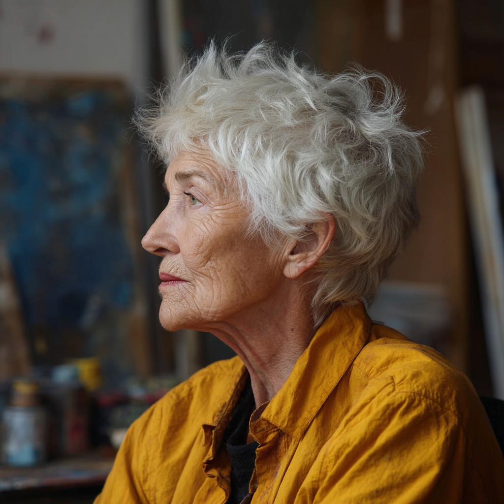 Textured White Short Crop with Effortless Volume