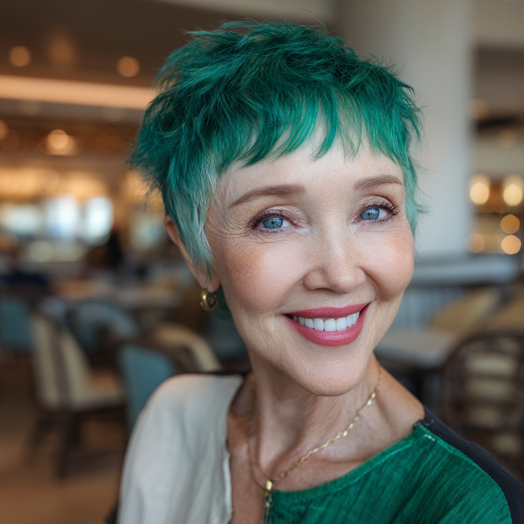 Vibrant Choppy Pixie with Textured Layers