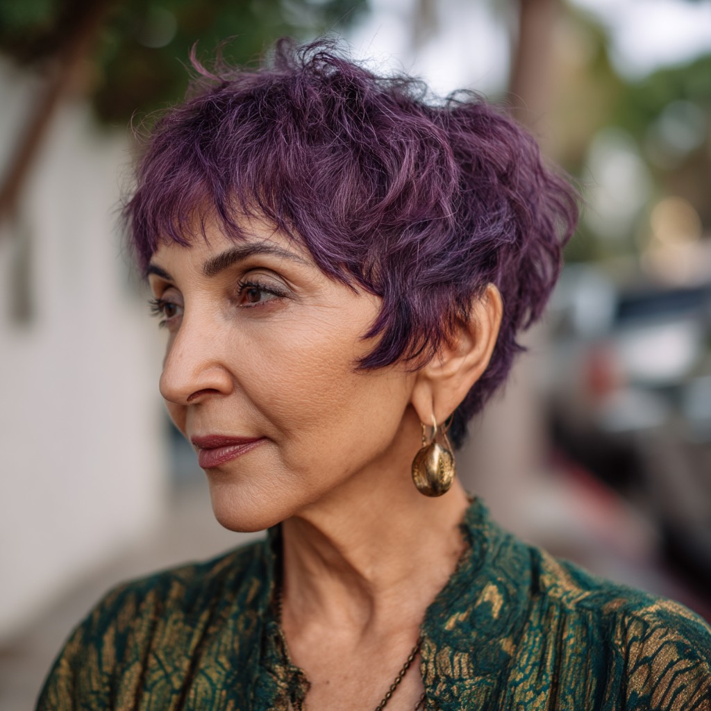 Vibrant Shaggy Pixie with Textured Layers