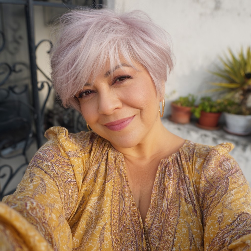 Charming Soft Pink Pixie Bob with Textured Layers