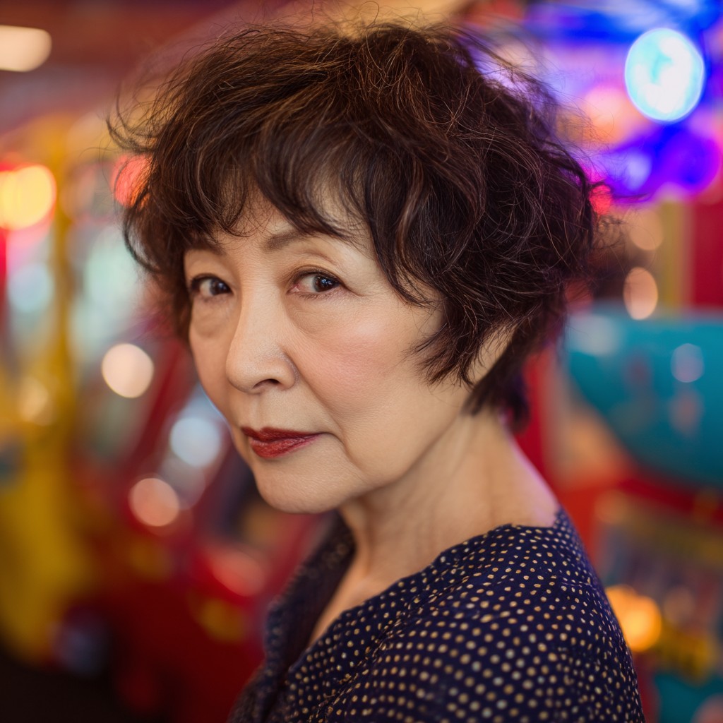 Charming Textured Dark Pixie Bob with Defined Waves