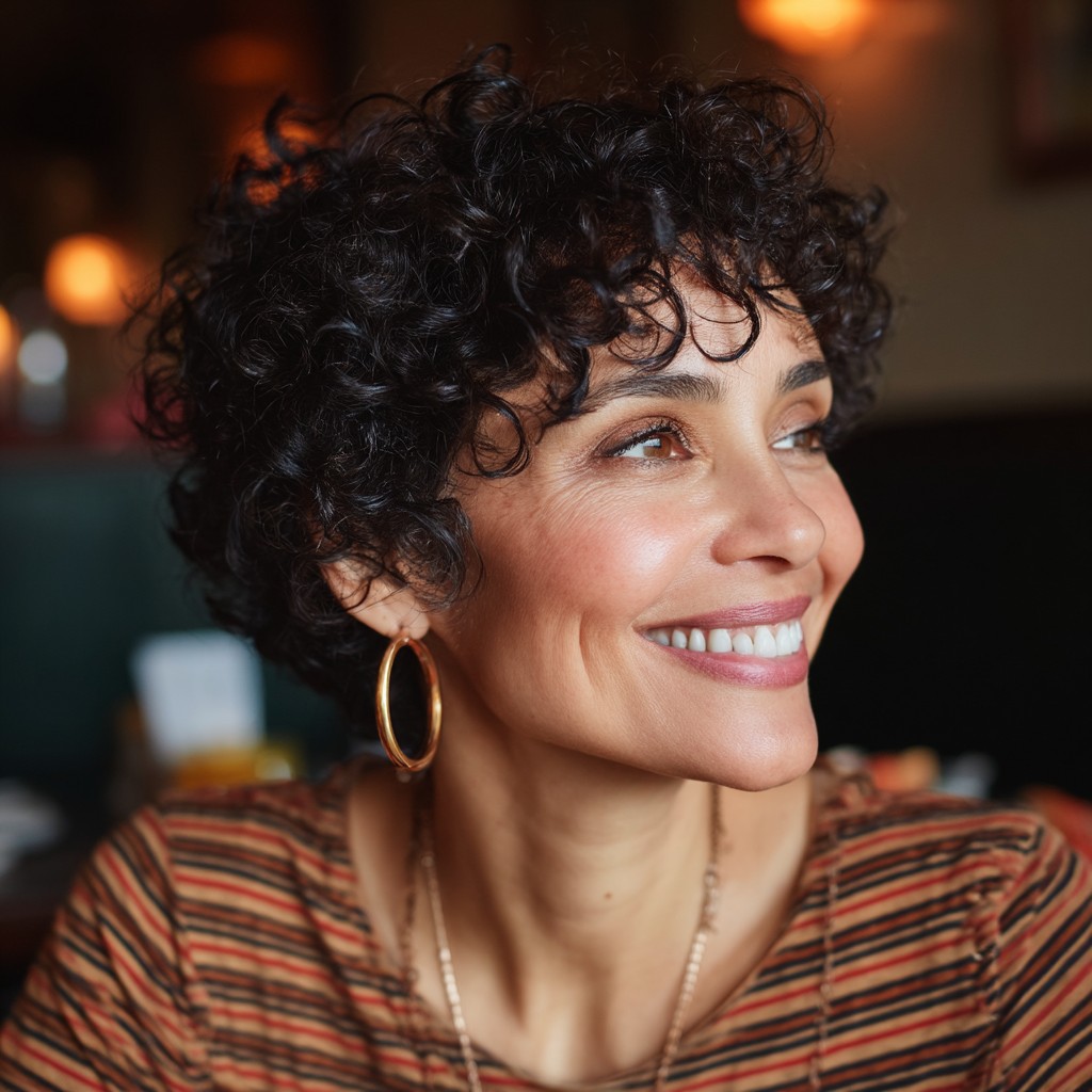 Chic Curly Short Cut with Defined Volume