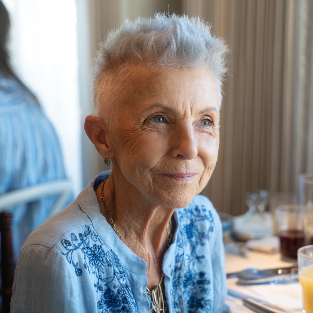 Chic Silver Spiky Cut with Faded Sides