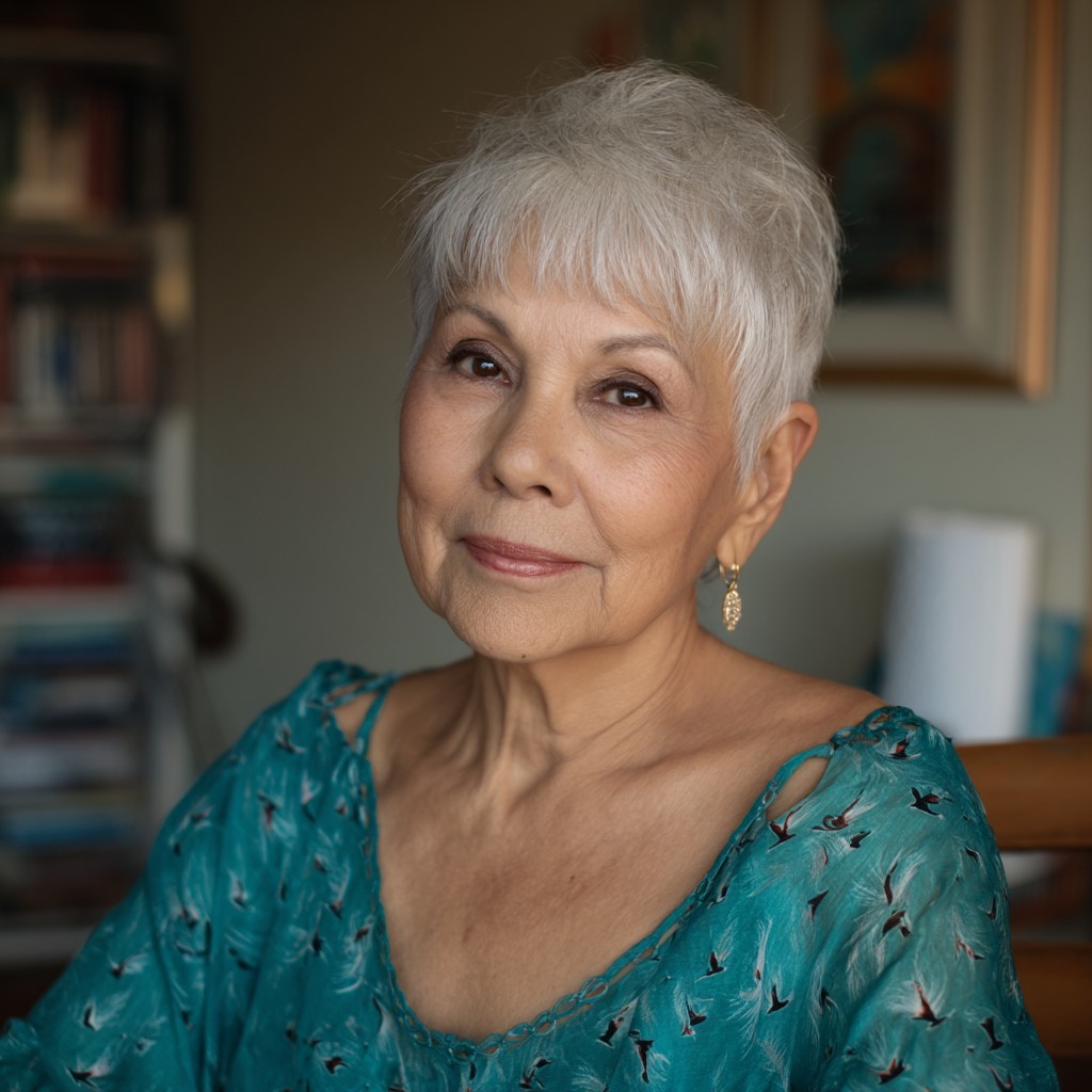 Chic Textured Short Cut with Soft Layers for Women Over 70