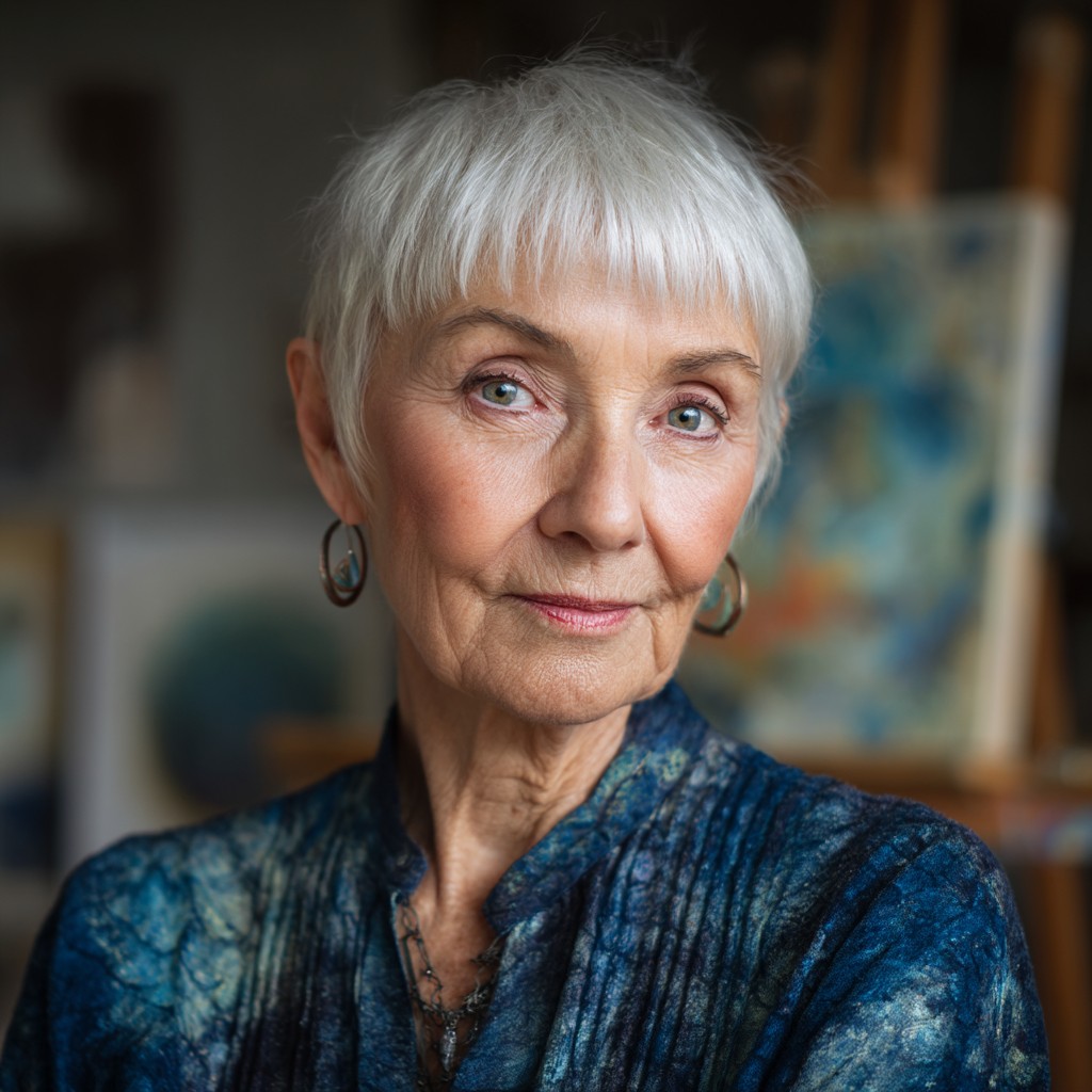 Chic Textured Short Cut with Subtle Bangs