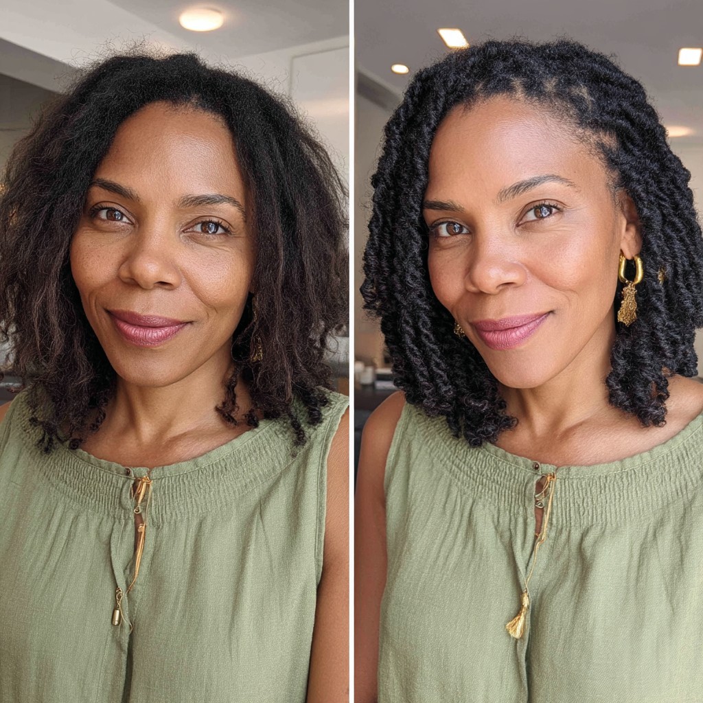 Chic Twisted Bob with Defined Curls