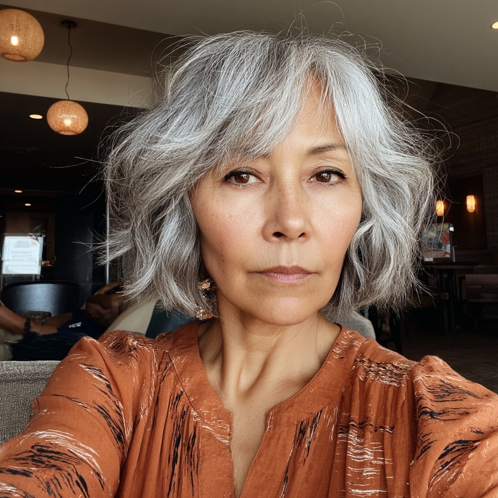 Dynamic Layered Bob with Textured Waves