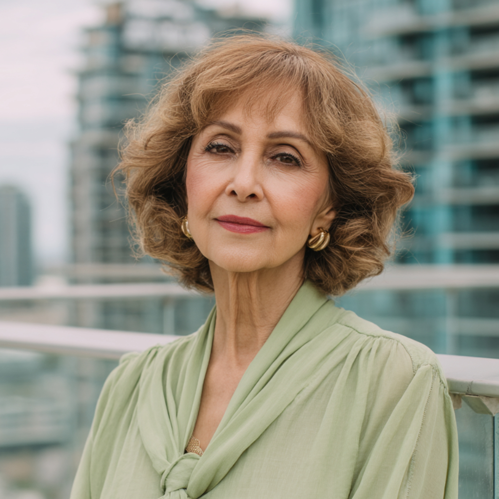 Elegant Curly Shoulder-Length Cut with Soft Volume