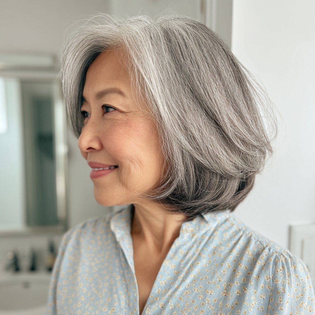 Elegant Layered Bob with Natural Movement