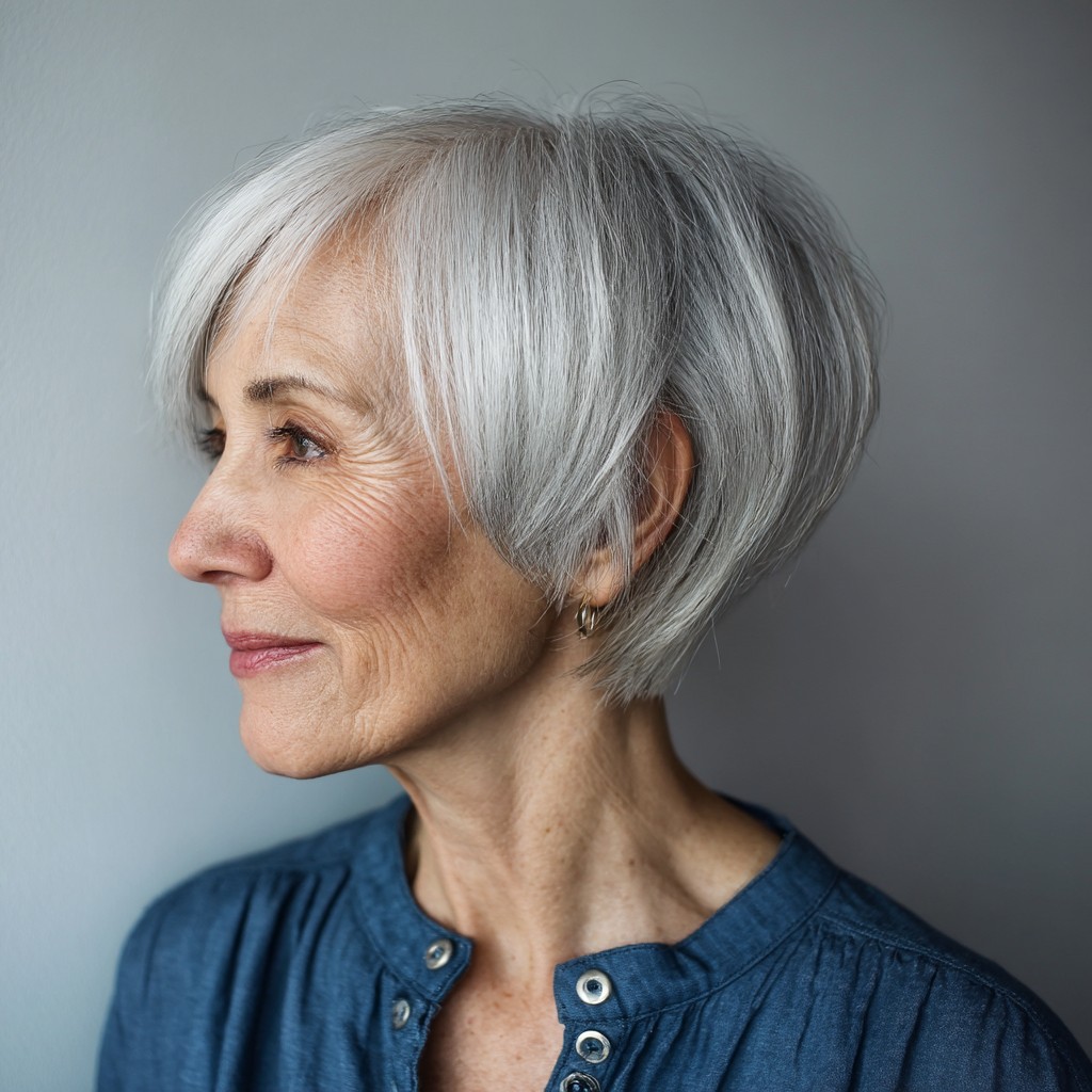 Elegant Silvery Pixie Bob with Soft Volume