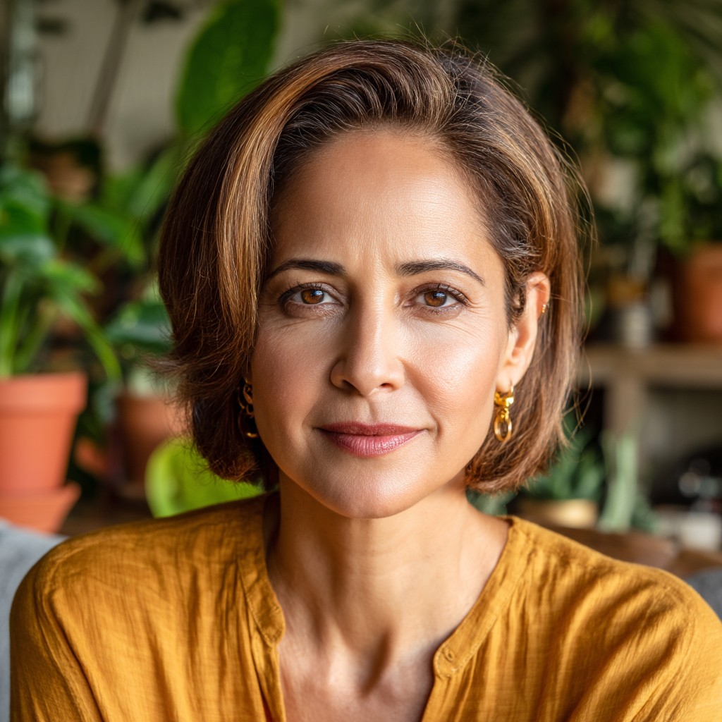 Elegant Textured Chin-Length Bob with Subtle Highlights