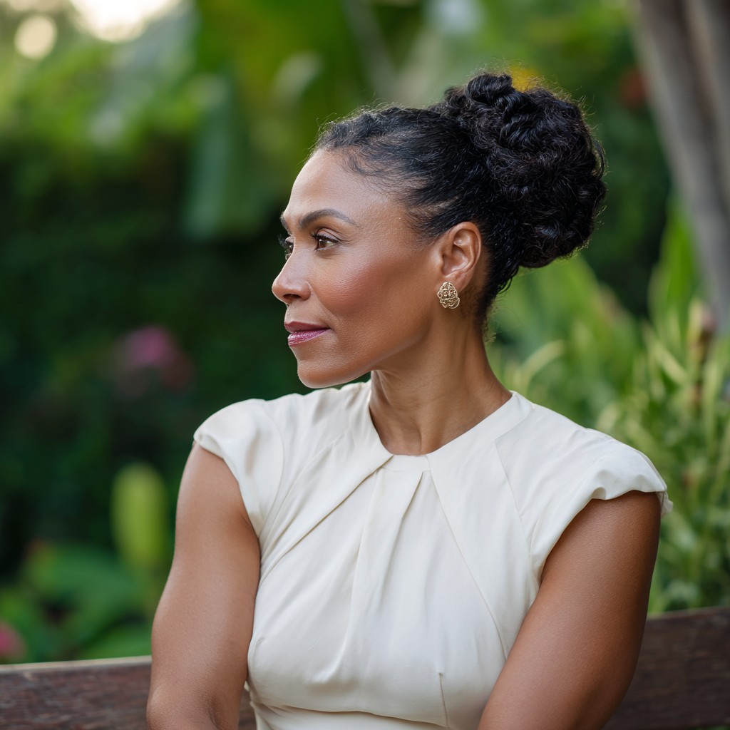 Graceful Curly Updo with Defined Texture