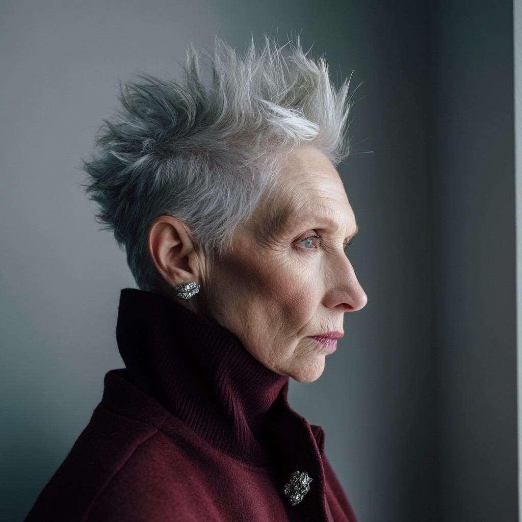 Modern Textured Spiky Crop with Frosted Tips