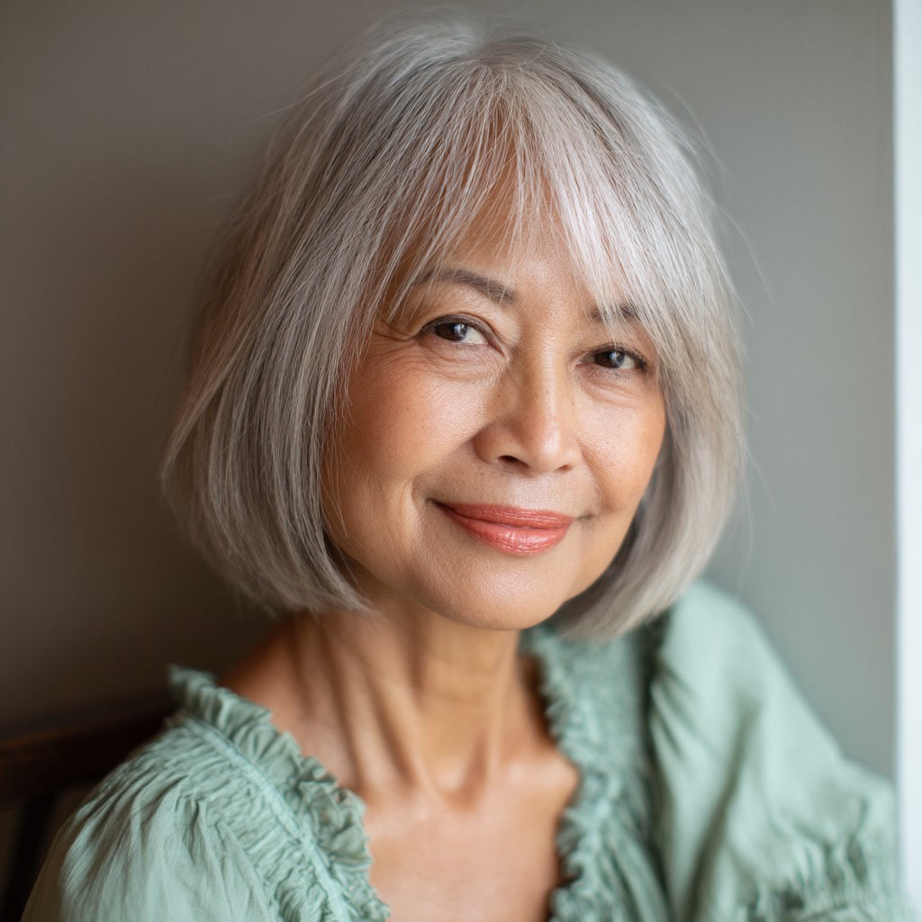 Radiant Layered Bob with Delicate Face-Framing Strands