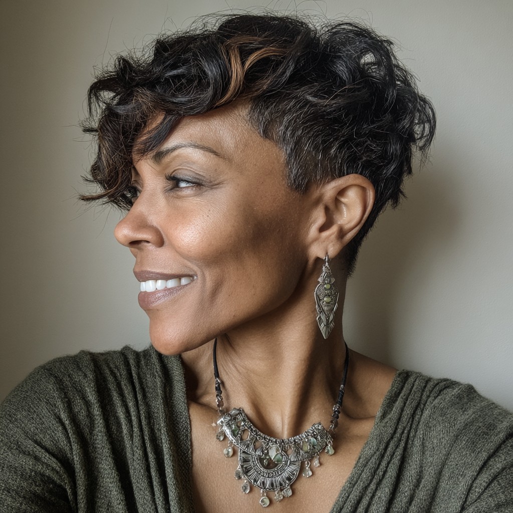 Soft Curly Short Cut with Defined Layers