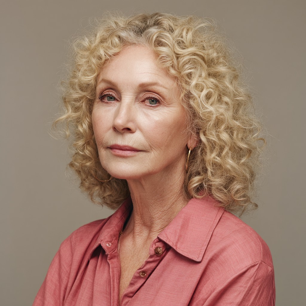 Soft Curly Shoulder-Length Cut with Defined Texture