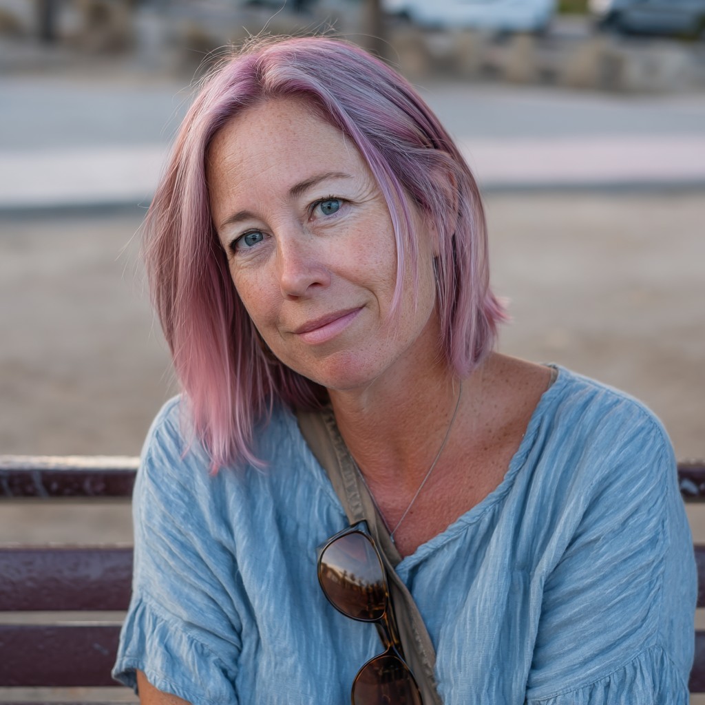 Soft Pastel Pink Lob with Subtle Layering