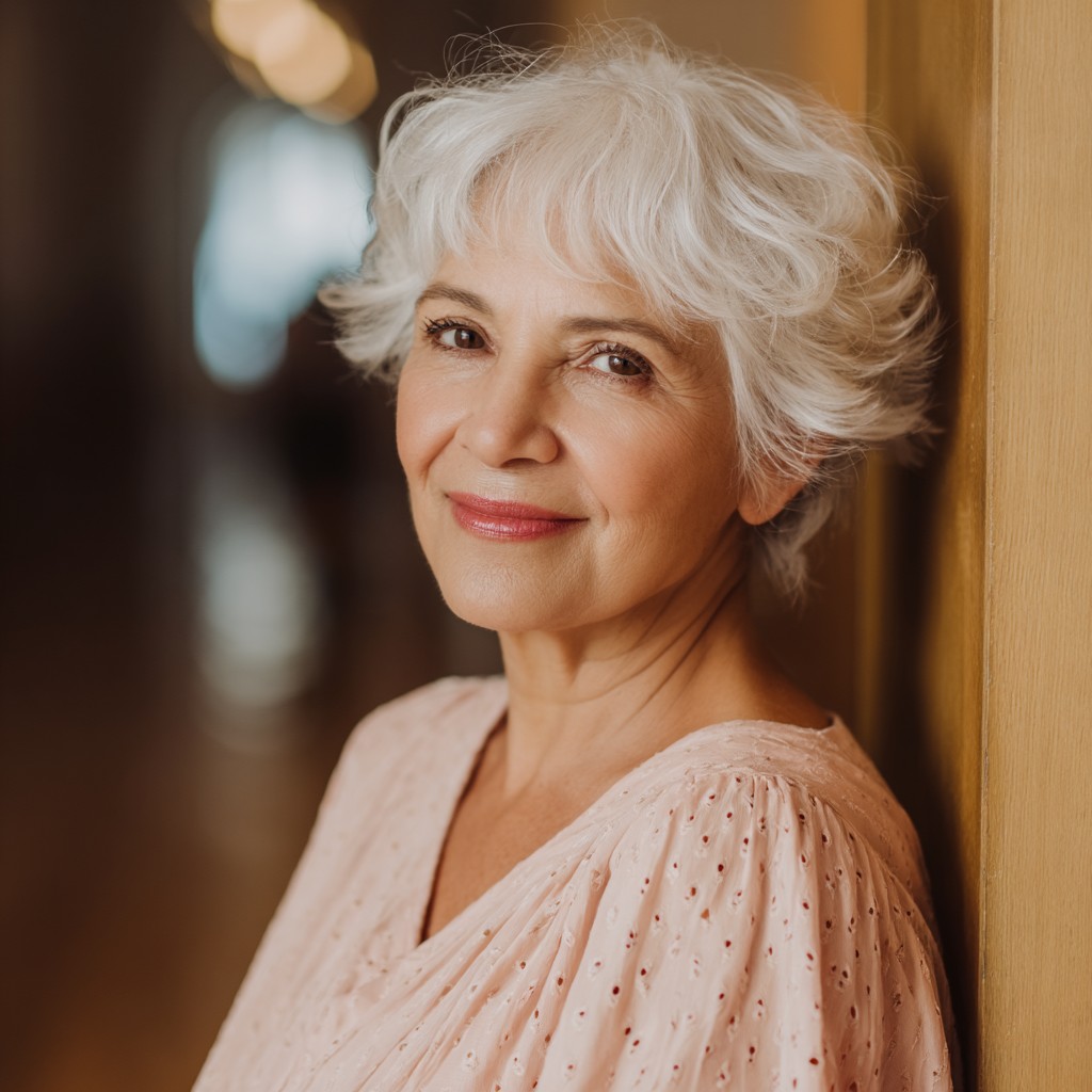 Soft Textured Curly Bob for Women Over 70