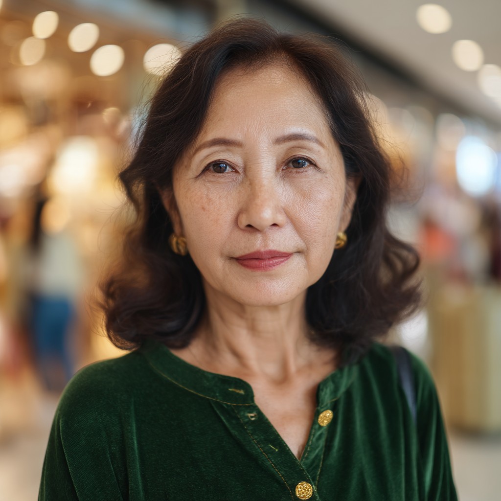 Softly Curled Shoulder-Length Haircut with Natural Volume