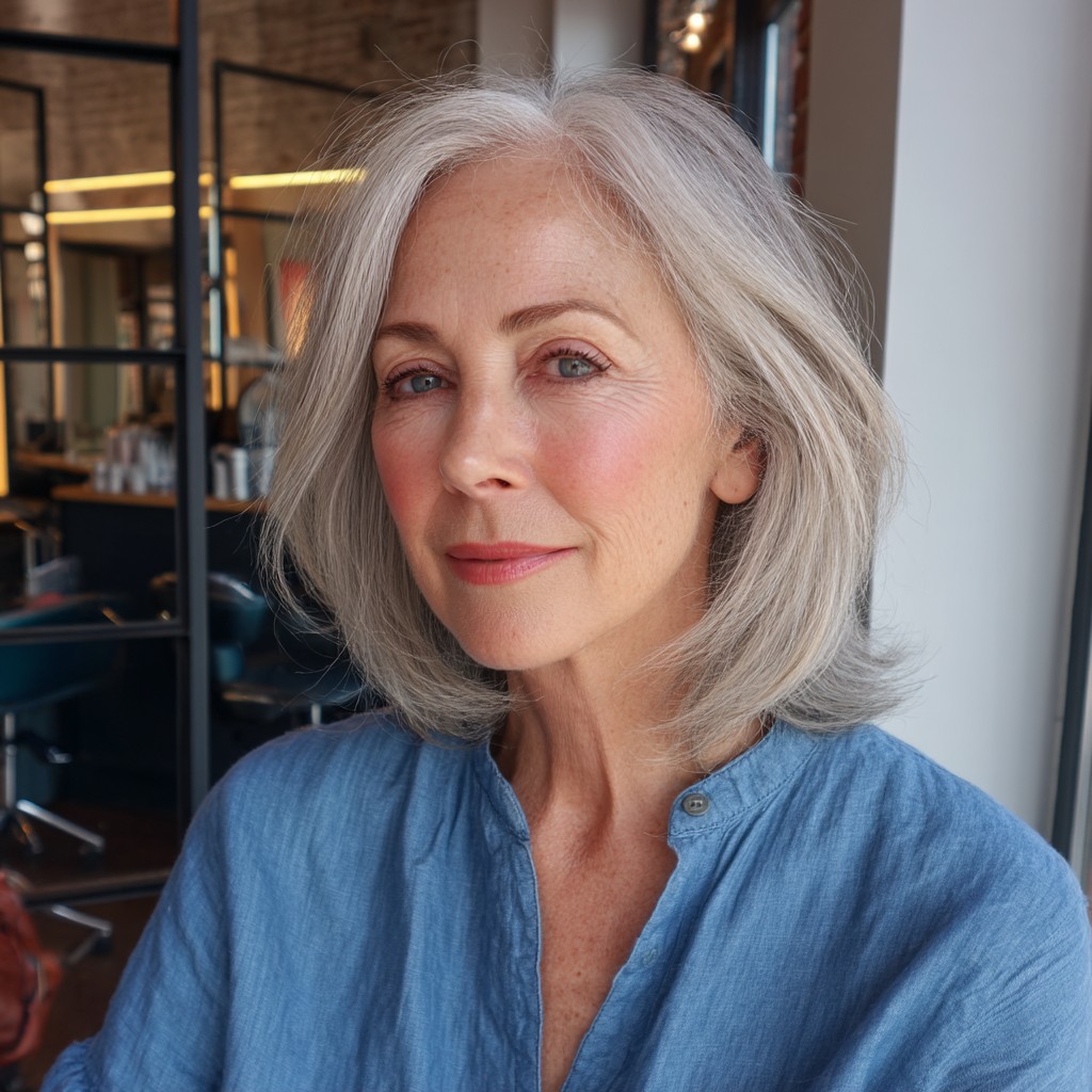 Softly Textured Shoulder-Length Haircut with Subtle Layers