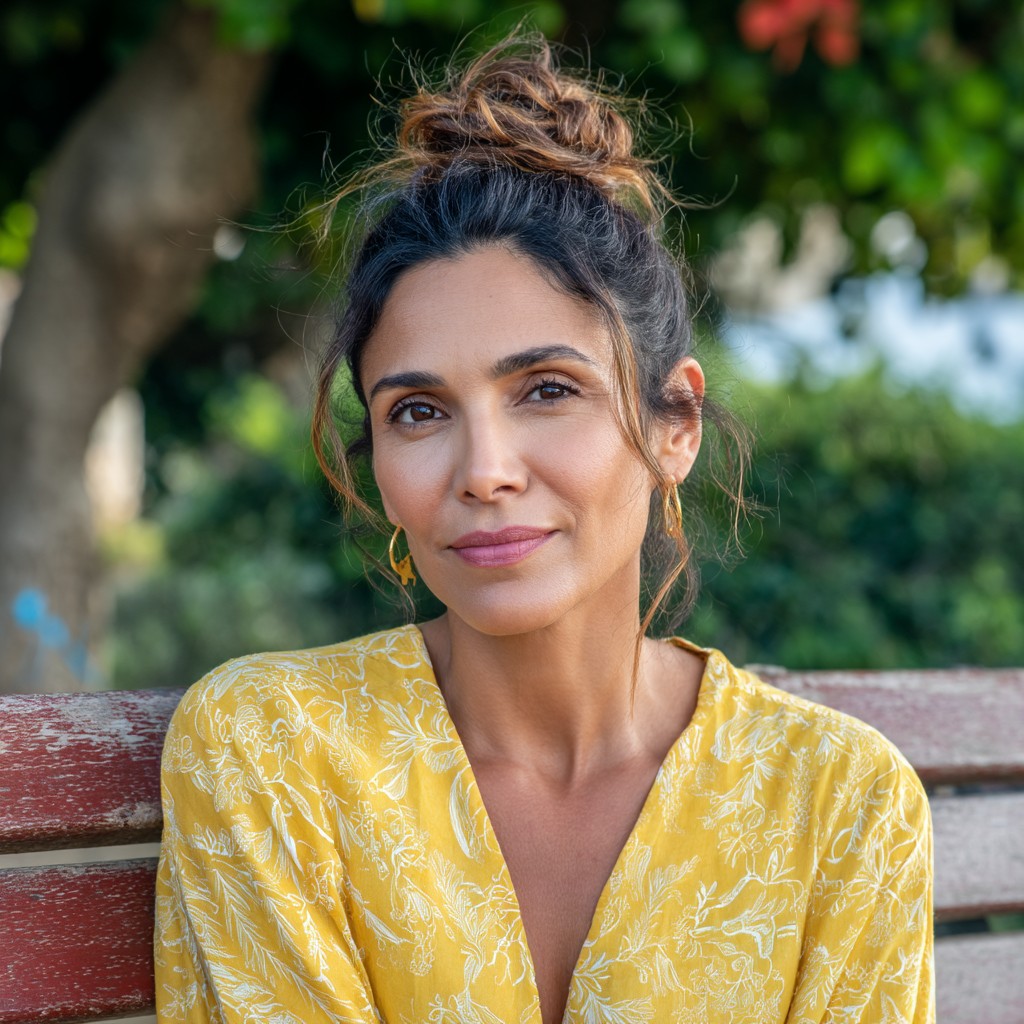 Stylish High Bun with Loose Tendrils