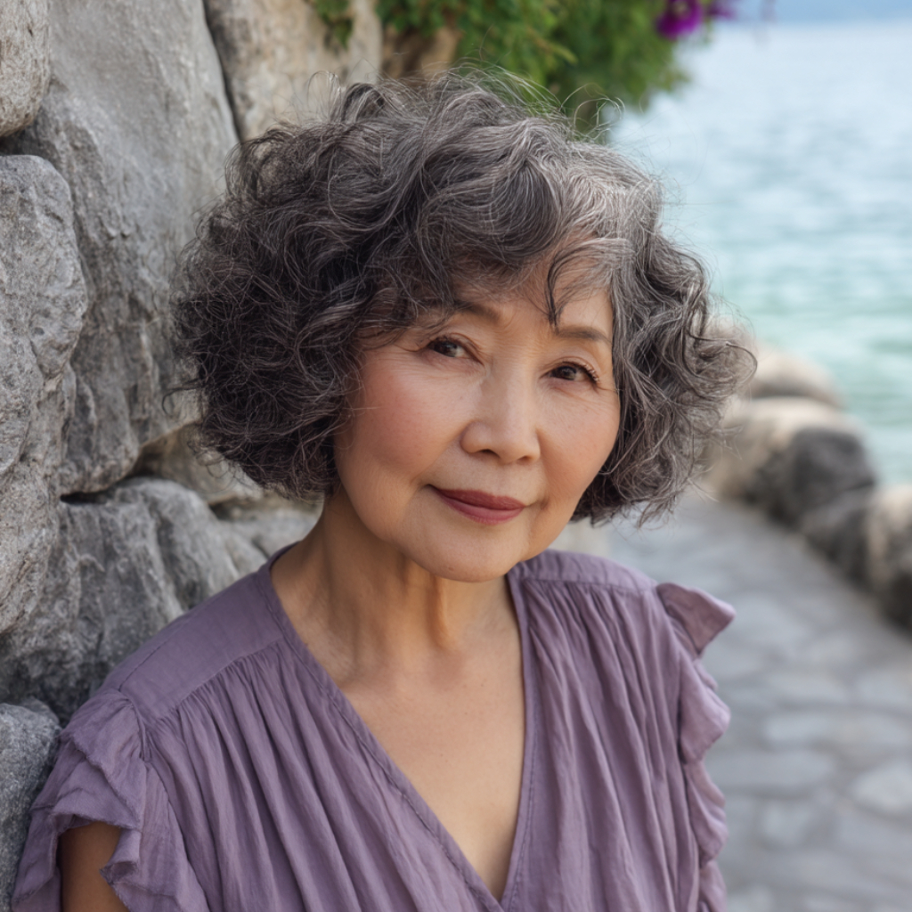 Textured Curly Bob with Subtle Volume