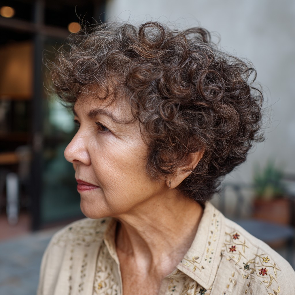 Textured Curly Crop with Defined Volume