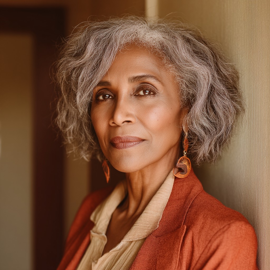 Textured Layered Bob with Defined Curls