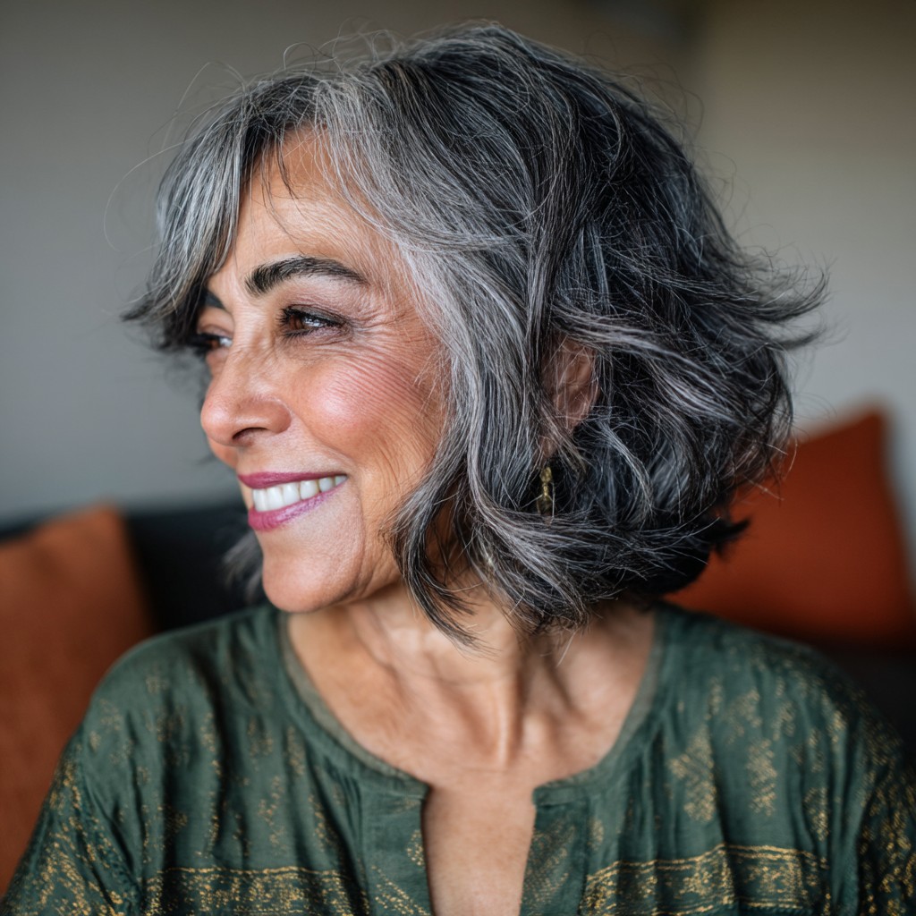 Textured Layered Bob with Natural Movement