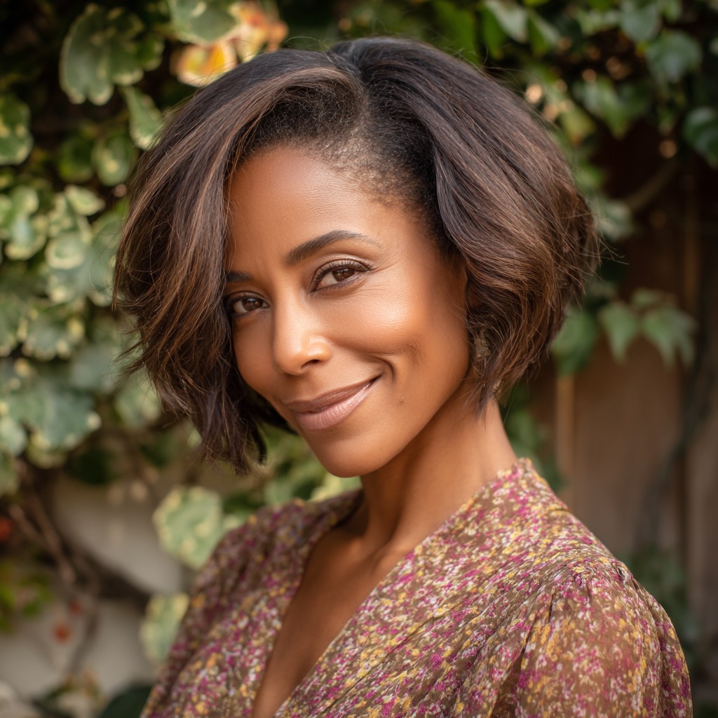 Textured Modern Bob for Thick Hair