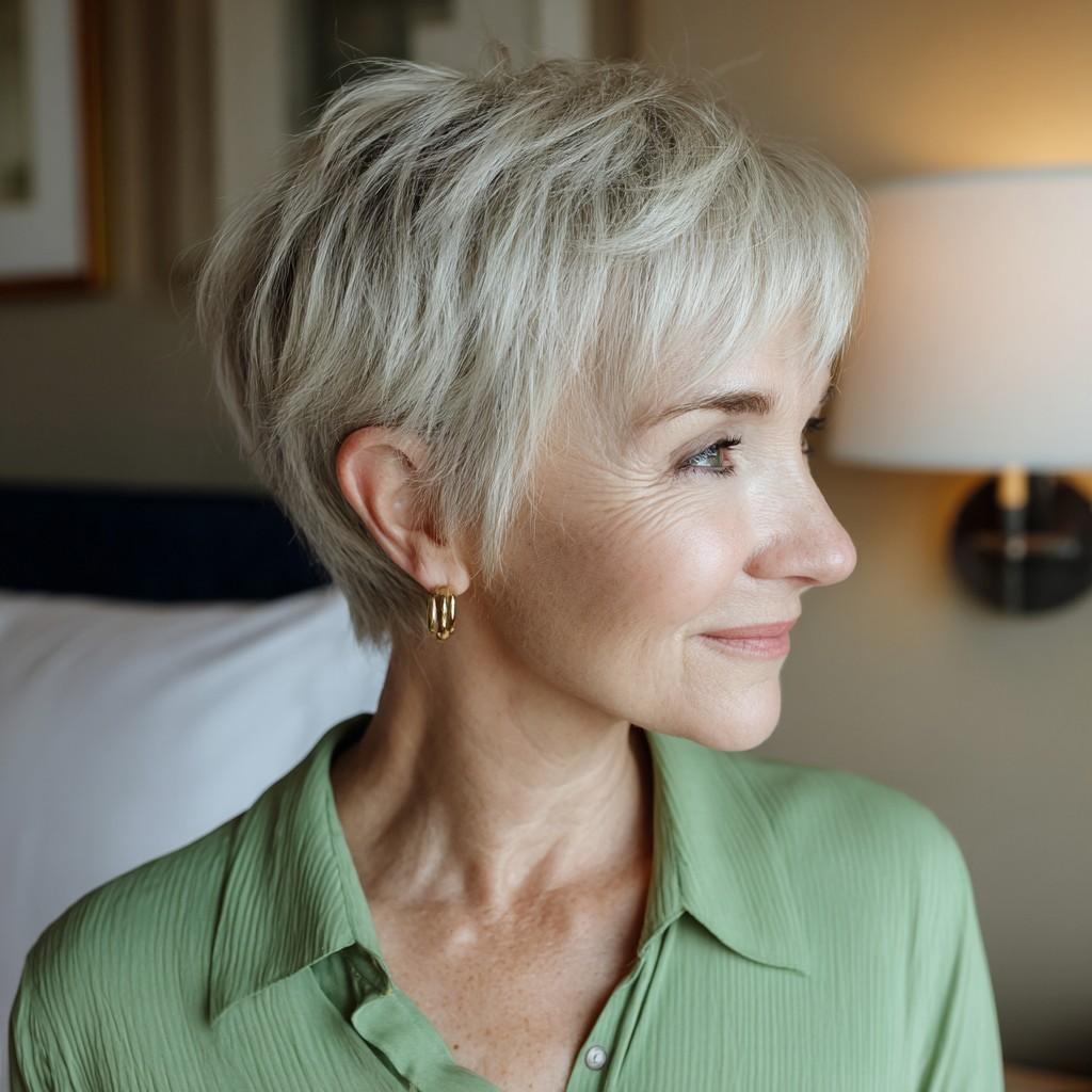 Textured Short Pixie Cut with Soft Layers
