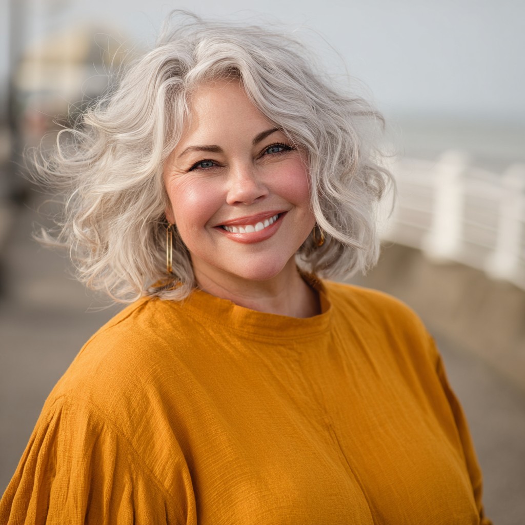 Textured Silver Shag with Soft Waves