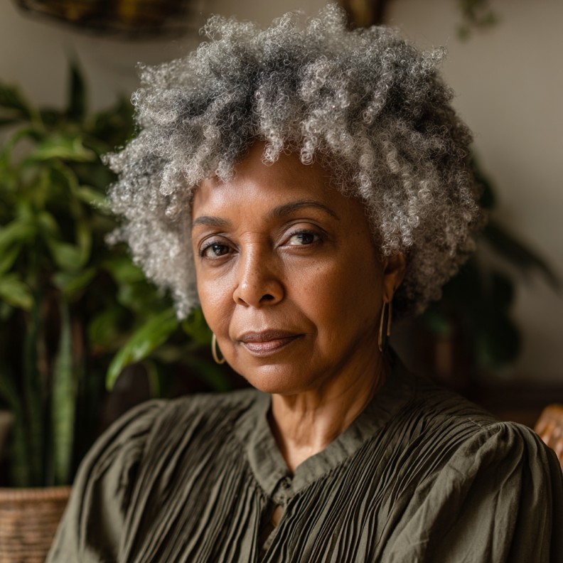 Chic Natural Curly Silver Crop