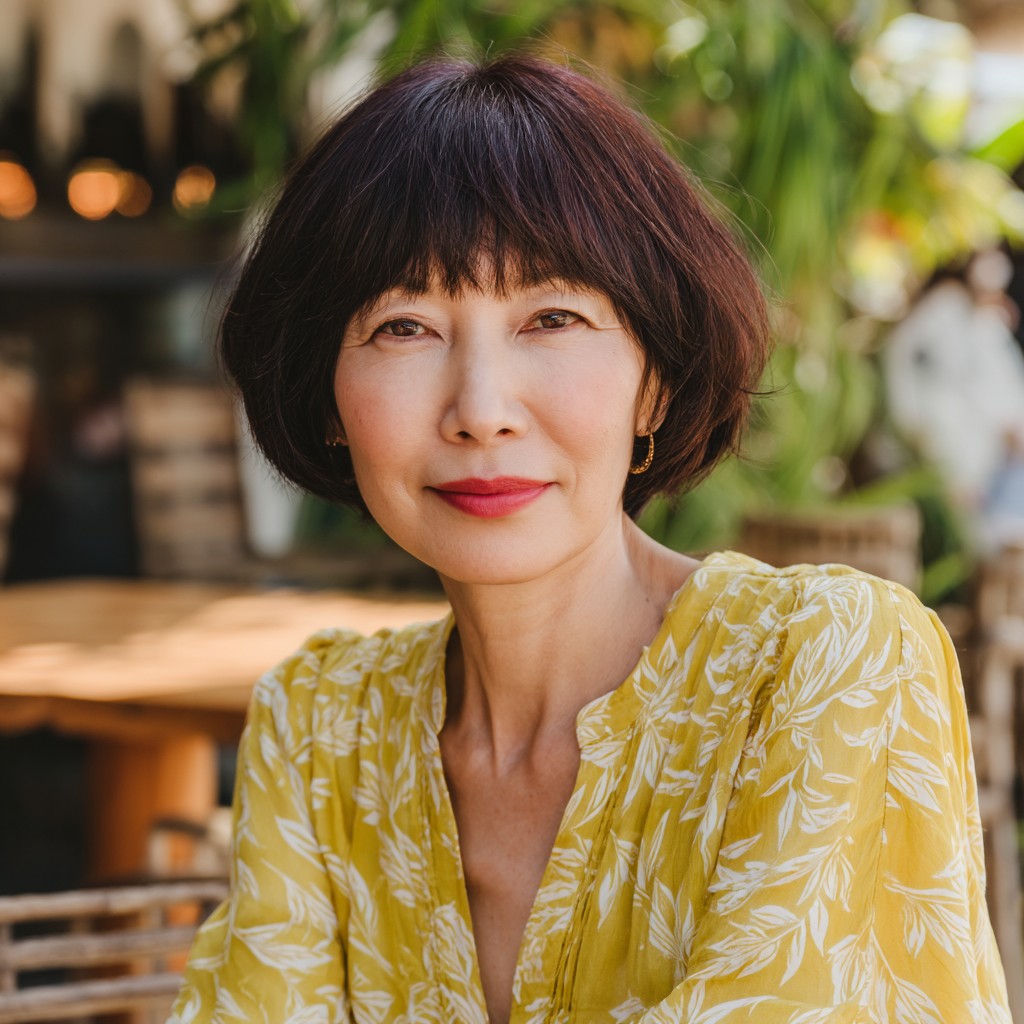 Chic Rounded Bob with Soft Bangs for Thick Hair