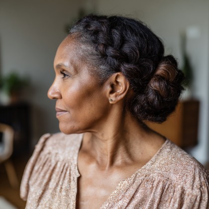 Classic Braided Low Bun with Textured Finish