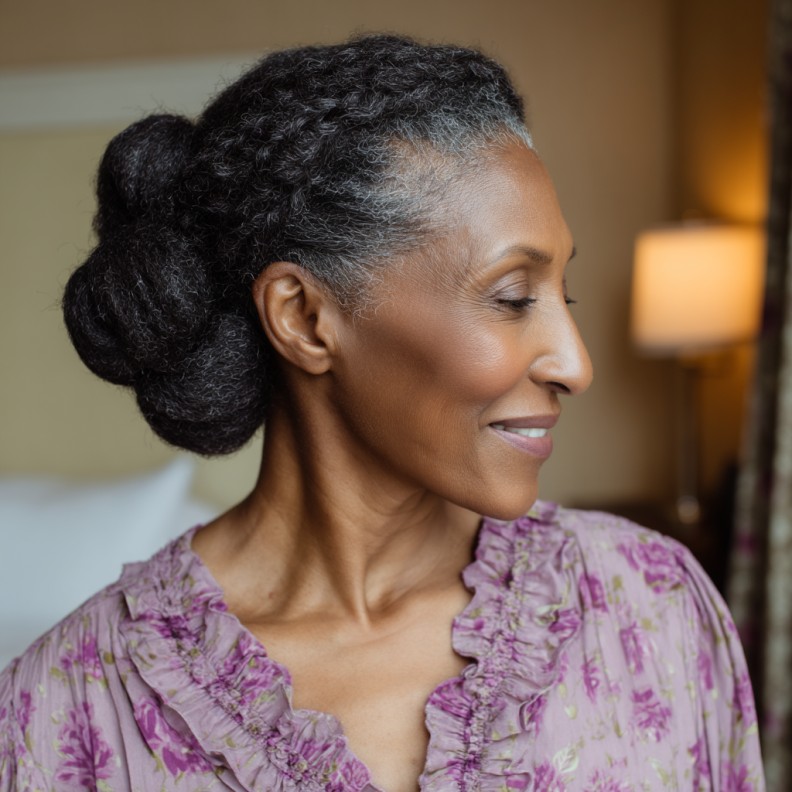 Elegant Braided Chignon with Soft Texture