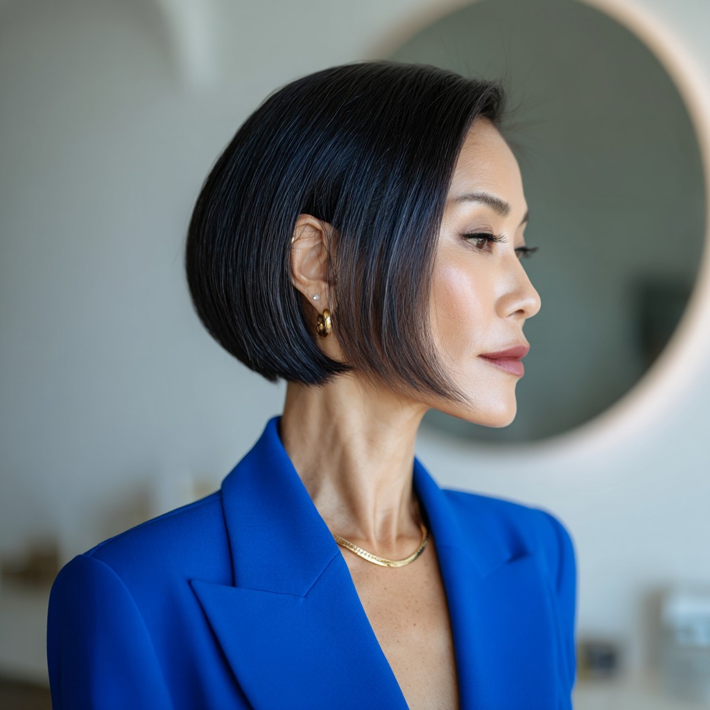 Sleek Angular Wedge Cut with Glossy Finish