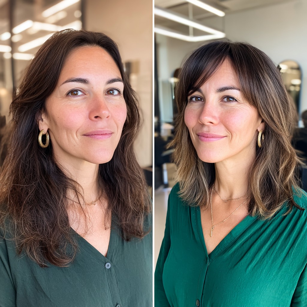 Soft Layered Cut with Face-Framing Bangs