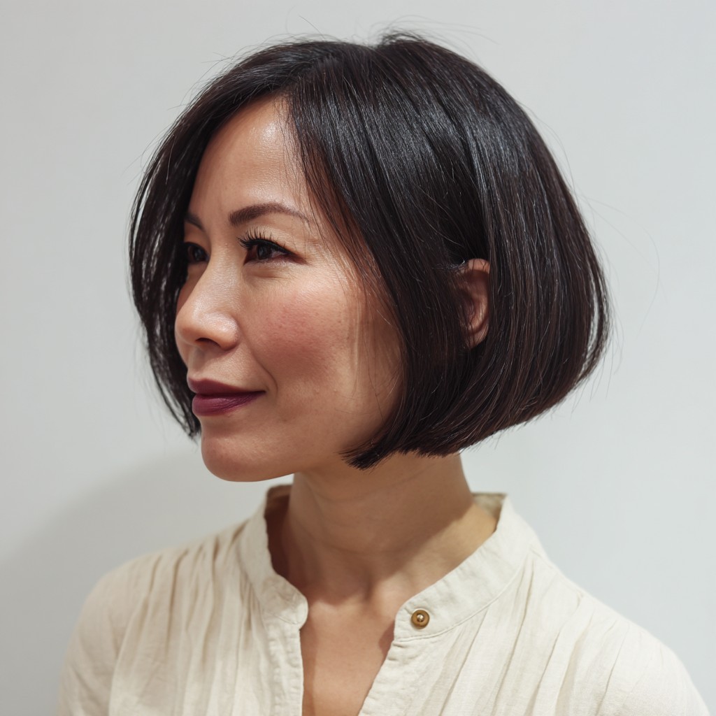 Chic Angular Bob with Subtle Textured Layers