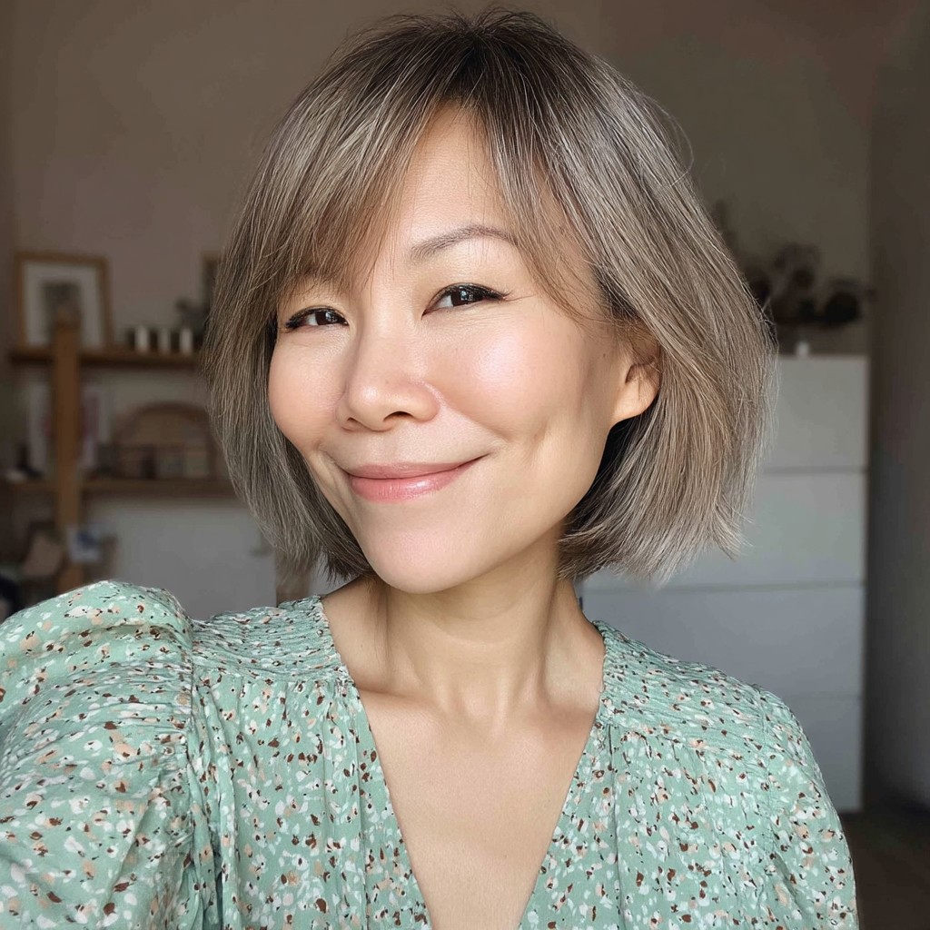Chic Soft Layered Bob with Wispy Bangs