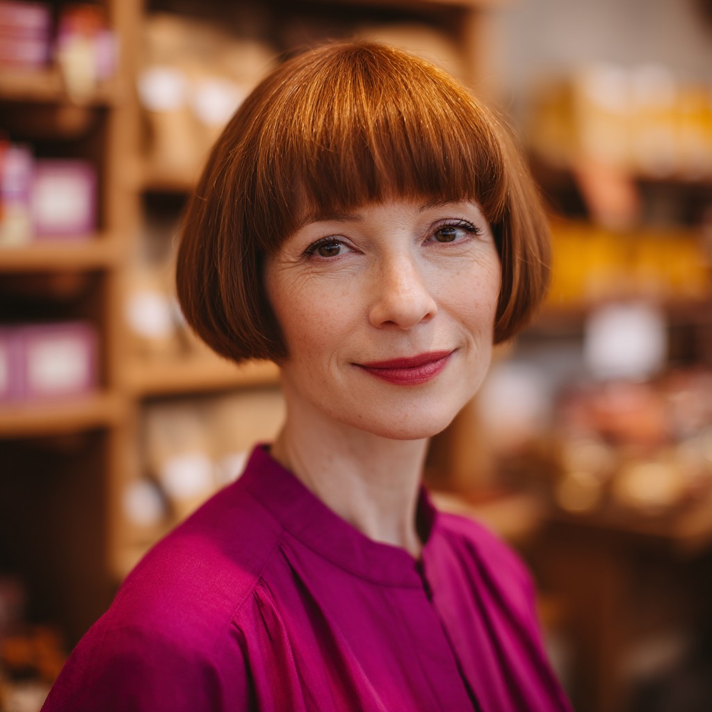 Classic Rounded 90s Bob with Soft Bangs