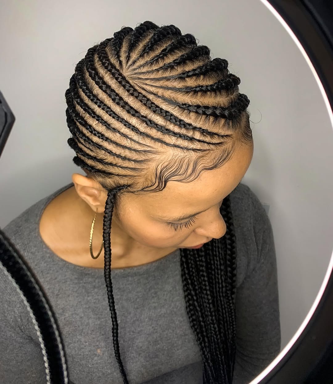 Intricate Lemonade Braids with Defined Spiral Parting