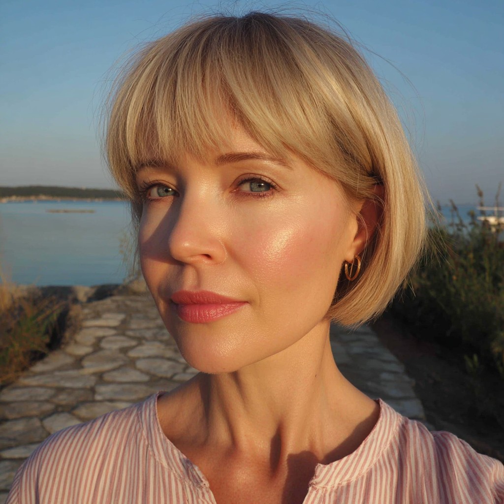 Stylish Blunt Bob with Soft Bangs