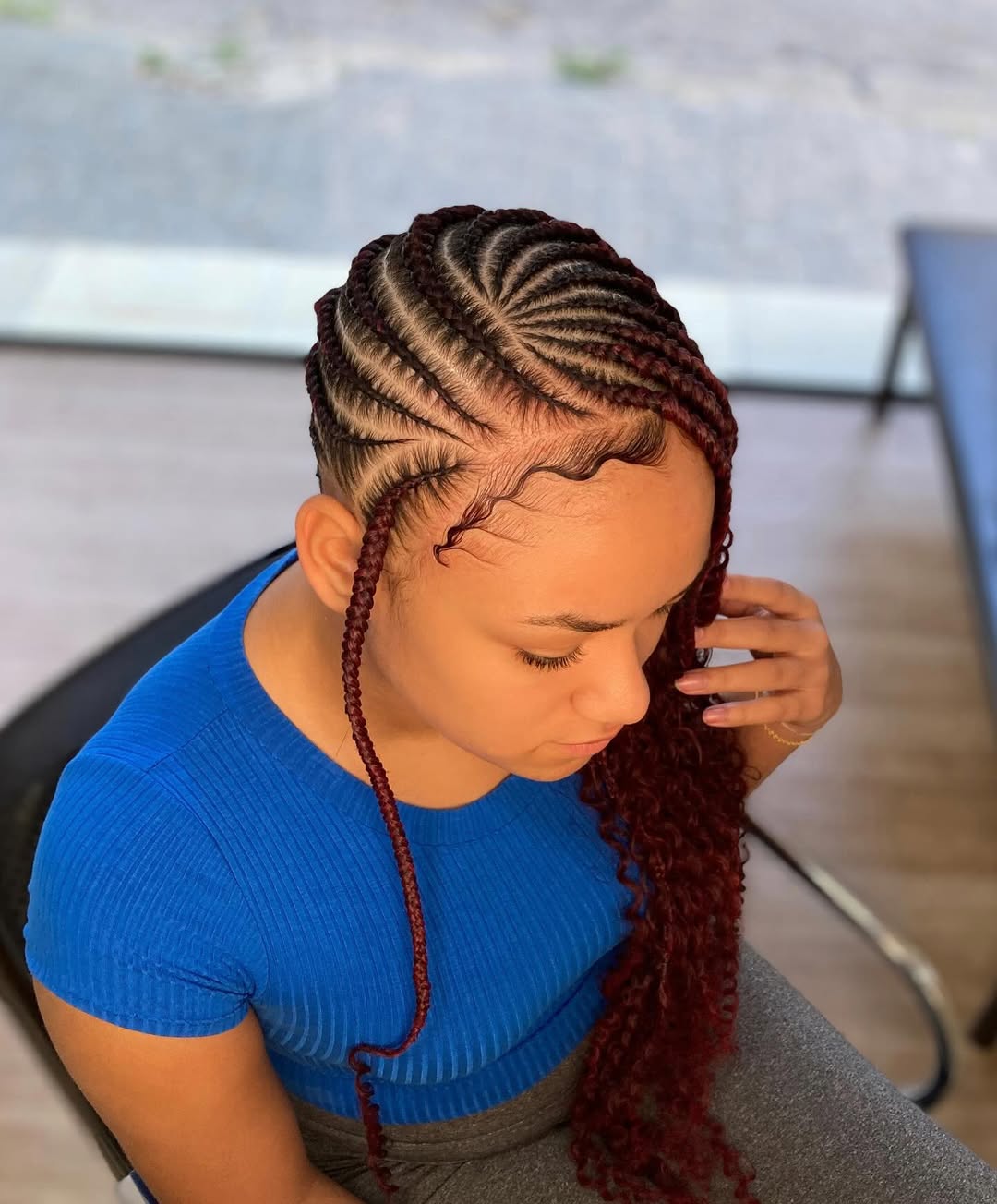 Stylish Twisted Lemonade Braids with Defined Curls